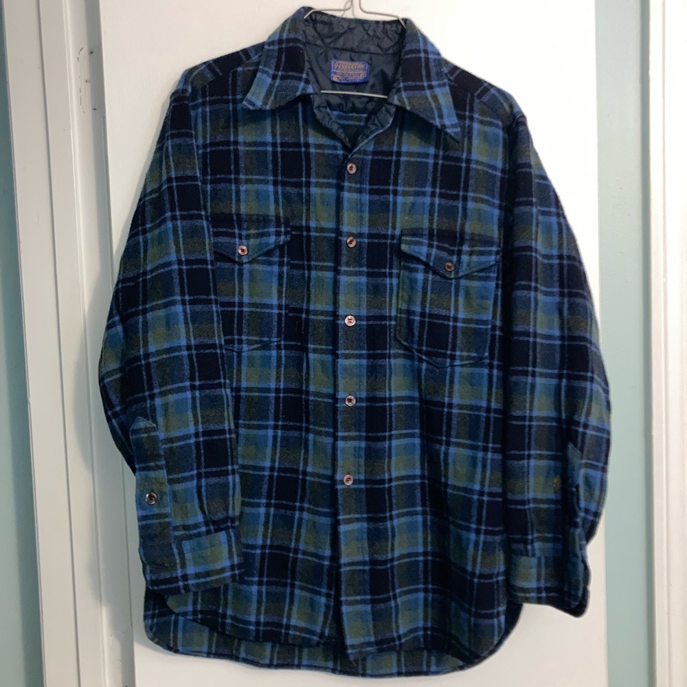Vintage PENDLETON Shacket Jacket Shirt 100% Virgin Wool Men’s Sz 17 M/L